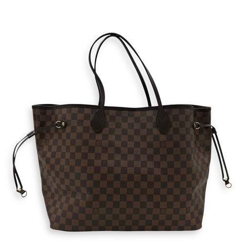 Louis Vuitton Neverfull Tote Bag Damier Ebene in Coated Canvas, Gold hardware_1