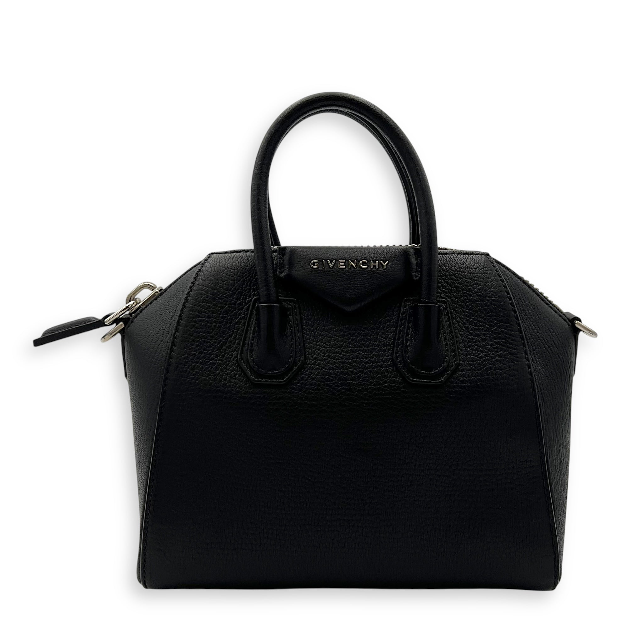 Givenchy Antigona Top Handle Bag Black in Calfskin, Silver hardware_1