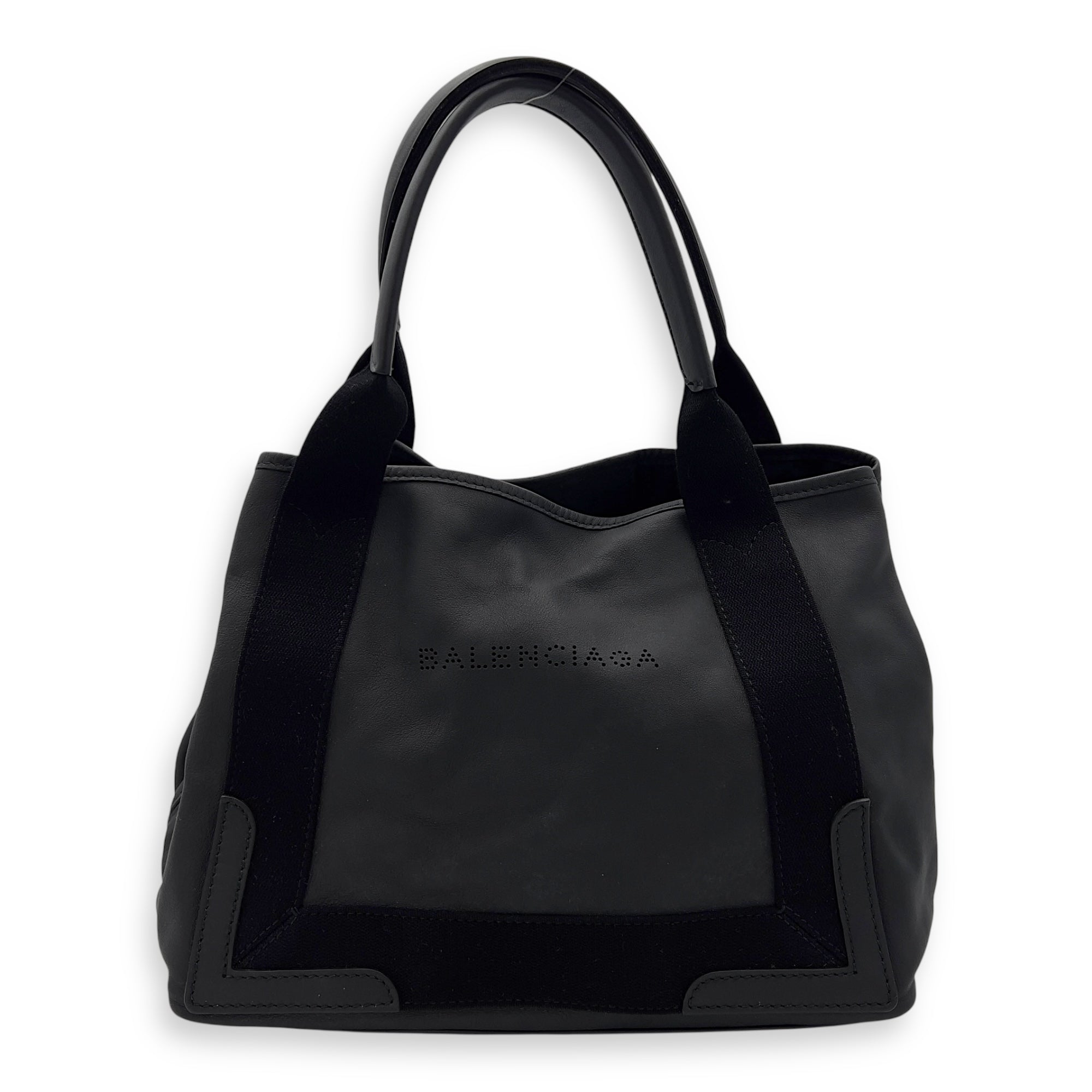 Balenciaga Cabas Tote Bag Black in Calfskin, Silver hardware_1