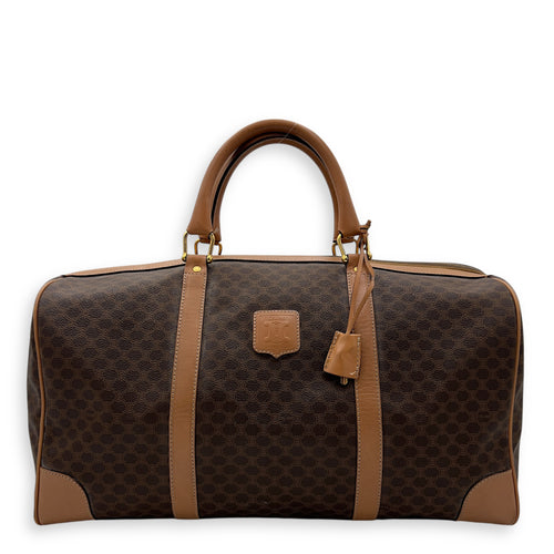 Celine Macadam Duffle Bag Brown in Coated Canvas, Gold hardware_1