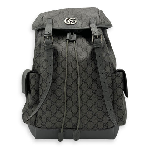Gucci GG Backpack Grey in Coated Canvas, Gold hardware_1