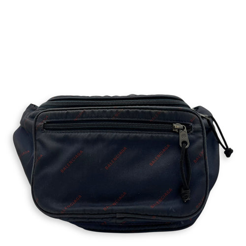 Balenciaga Logo Belt Bag Black in Nylon, Silver hardware_1