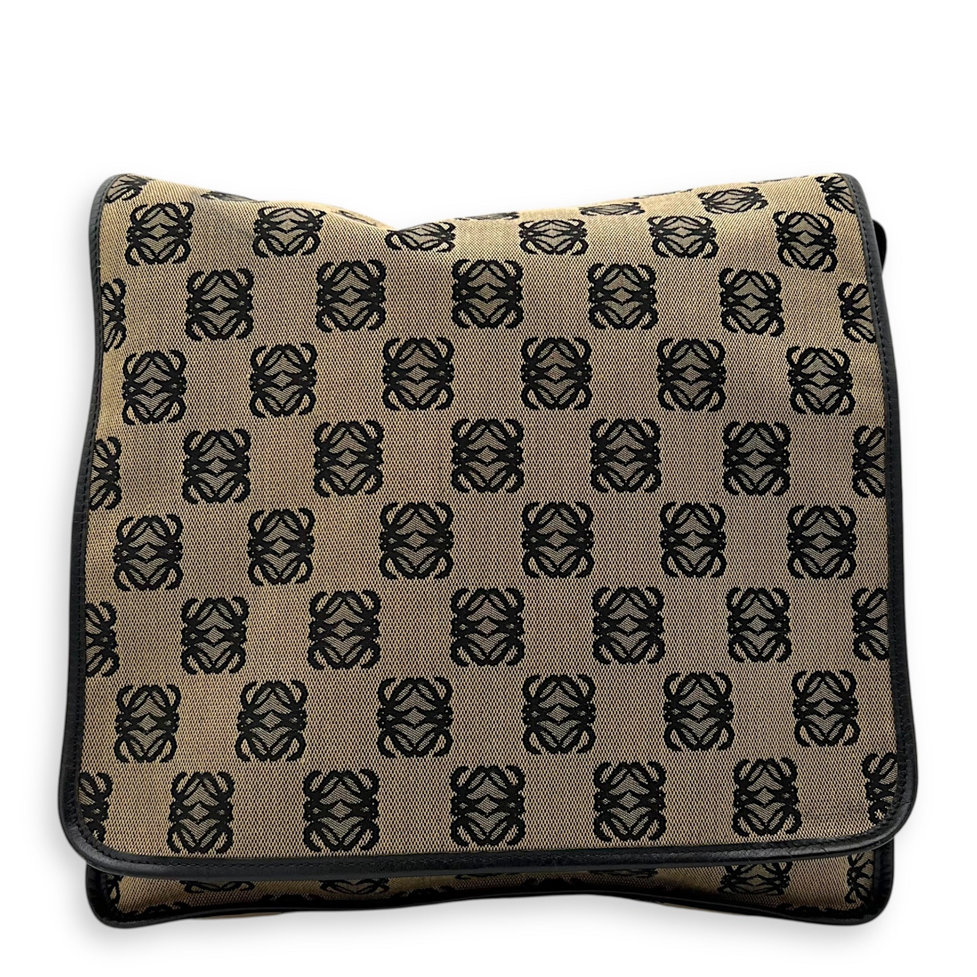 Loewe Anagram Crossbody Bag Brown in Jacquard, Silver hardware_1