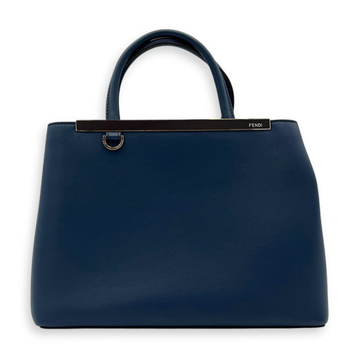 Fendi 2 jours Top Handle Bag Blue in Calfskin, Silver hardware_1