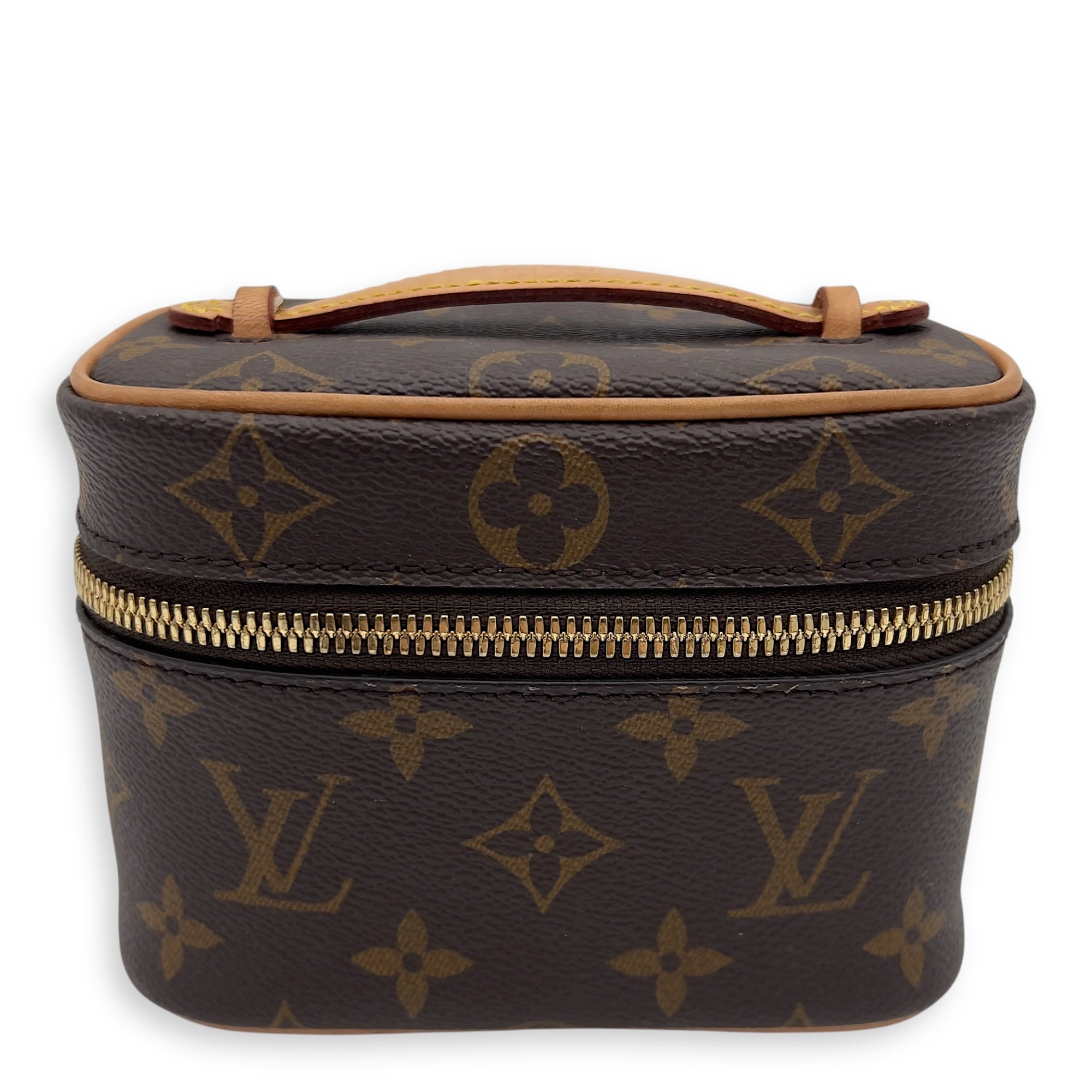 Louis Vuitton Nice Vanity Bag Nano Brown in Monogram Coated Canvas, Gold hardware_1