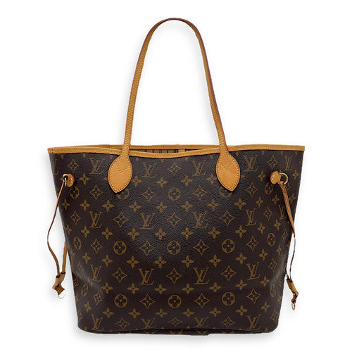 Louis Vuitton Neverfull Tote Bag MM Brown in Monogram Coated Canvas, Gold hardware_1