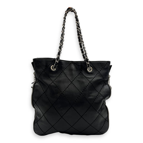 Chanel Wild Stitch Tote Bag Black in Calfskin, Silver hardware_1