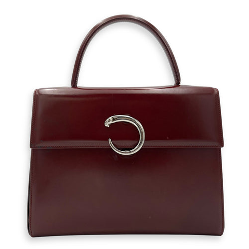 Cartier panther Top Handle Bag Red in Calfskin, Silver hardware_1