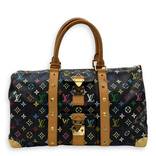 Louis Vuitton Keepall Top Handle Bag Multi-colour in Coated Canvas, Gold hardware_1