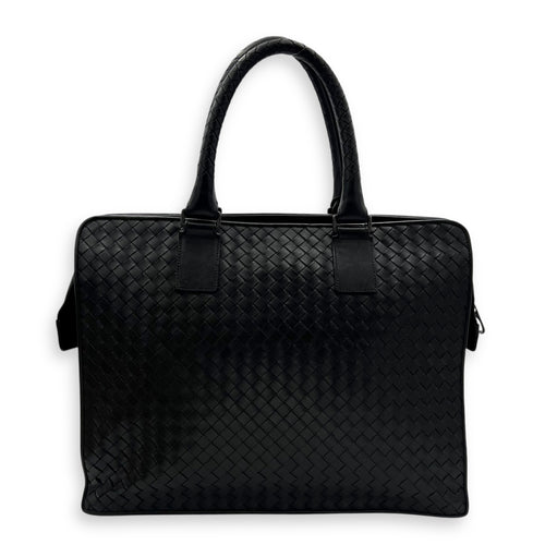 Bottega Veneta Vintage Top Handle Bag Black in Calfskin, Ruthenium hardware_1