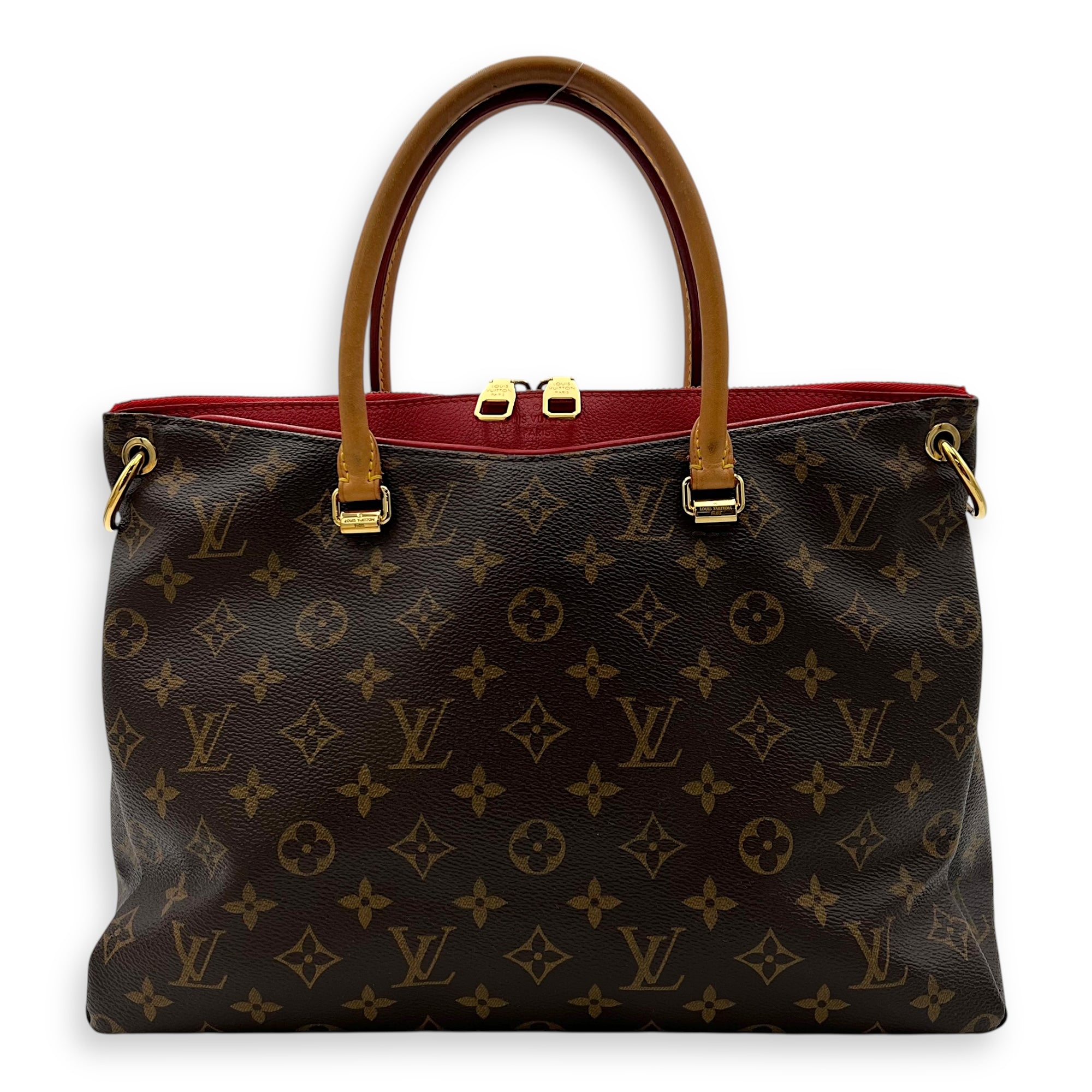 Louis Vuitton Pallas Top Handle Bag Brown in Monogram Coated Canvas, Gold hardware_1