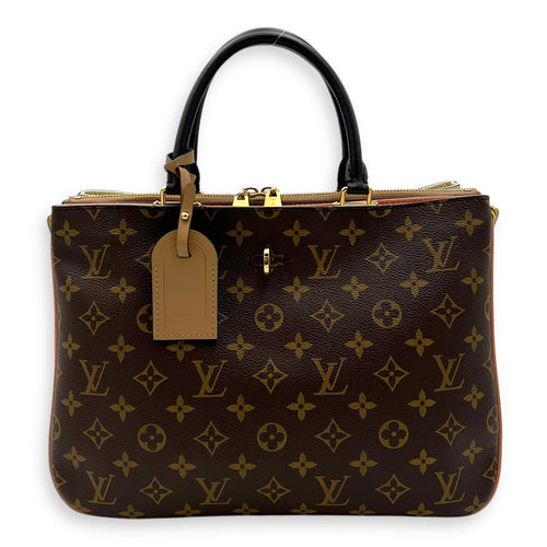 Louis Vuitton Millefeuille Top Handle Bag Brown in Monogram Coated Canvas, Gold hardware_1