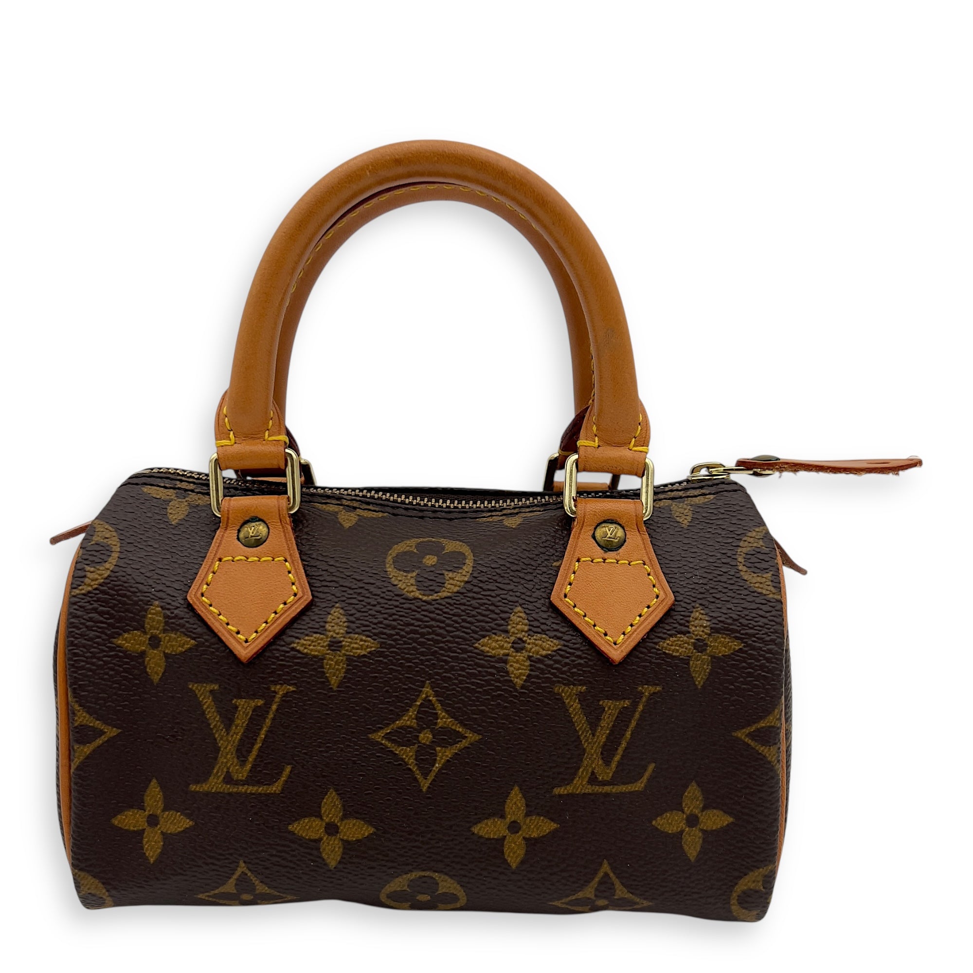 Louis Vuitton Speedy Top Handle Bag Nano Brown in Coated Canvas, Gold hardware_1