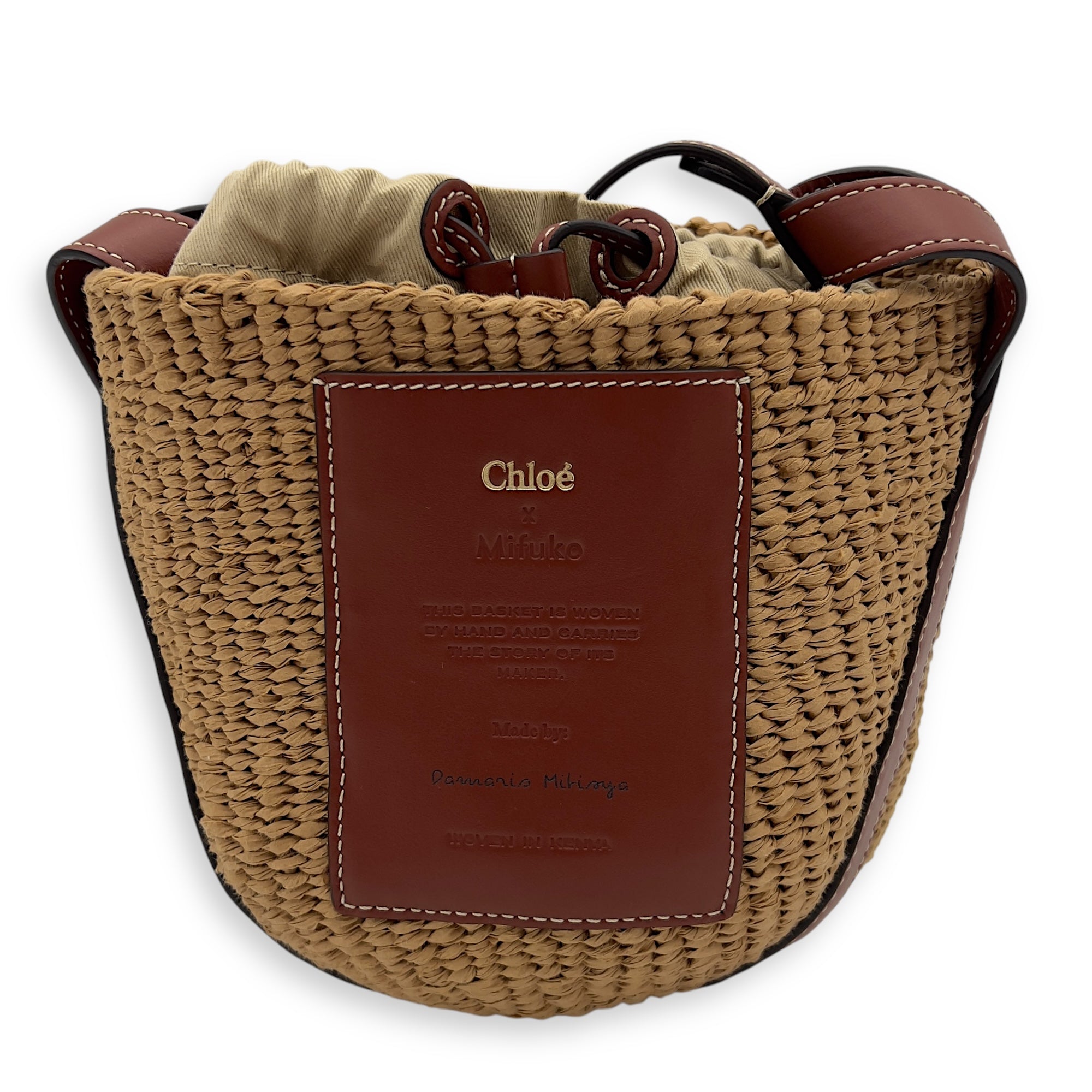 Chloé x Mifuko Crossbody Bag Brown in Raffia, Diamond hardware_1