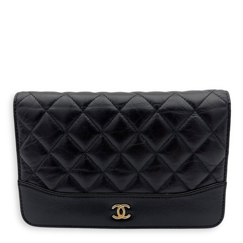 Chanel Gabrielle Wallet On Chain Black in Calfskin, Gold hardware_1