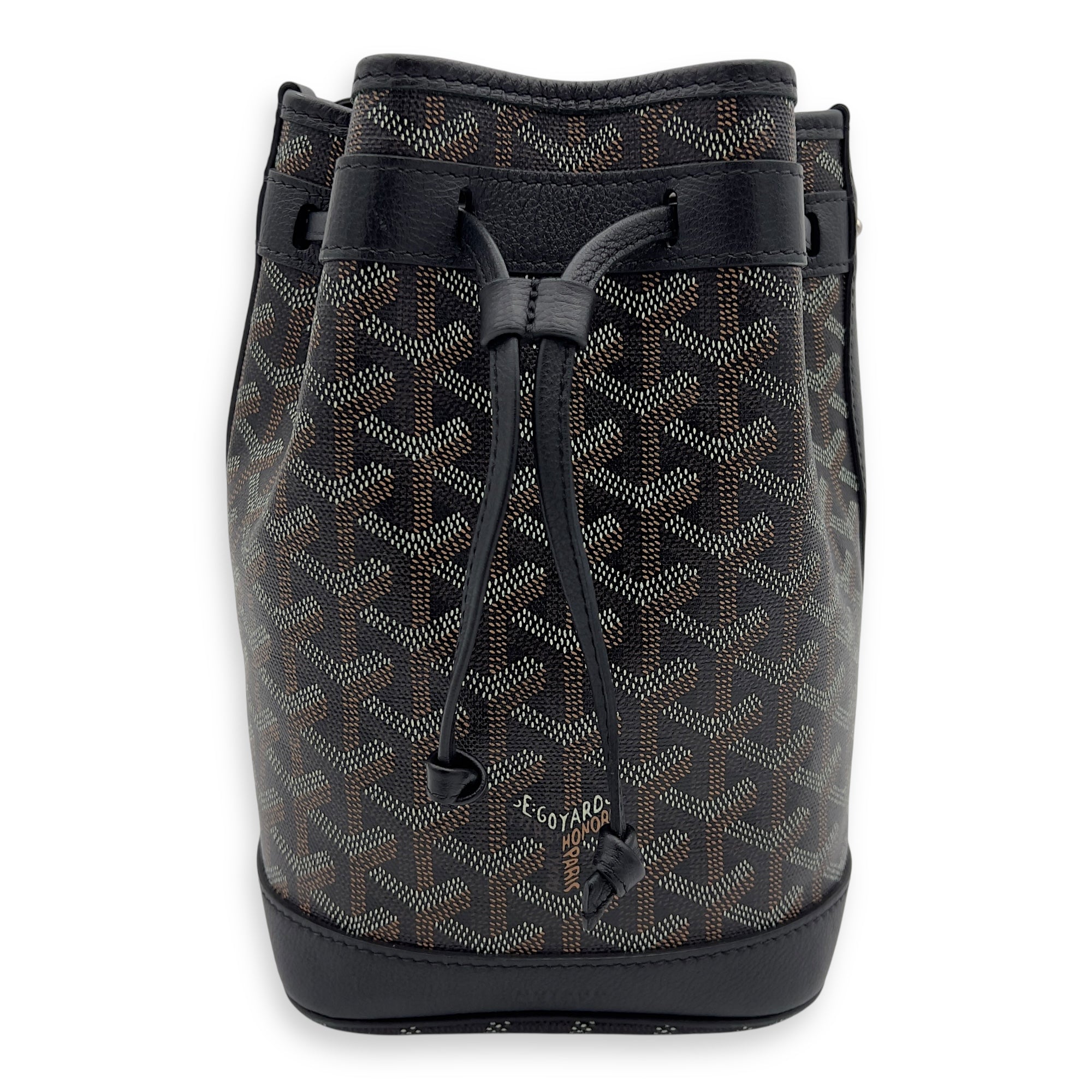 Goyard Flot Bucket Bag Black in Coated Canvas, Silver hardware_1