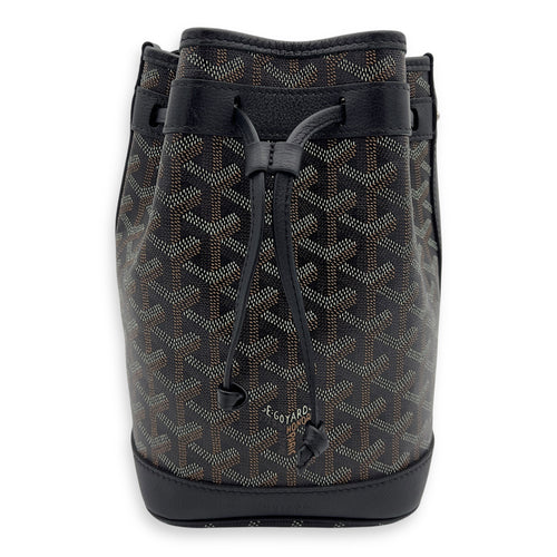 Goyard Flot Bucket Bag Black in Coated Canvas, Silver hardware_1