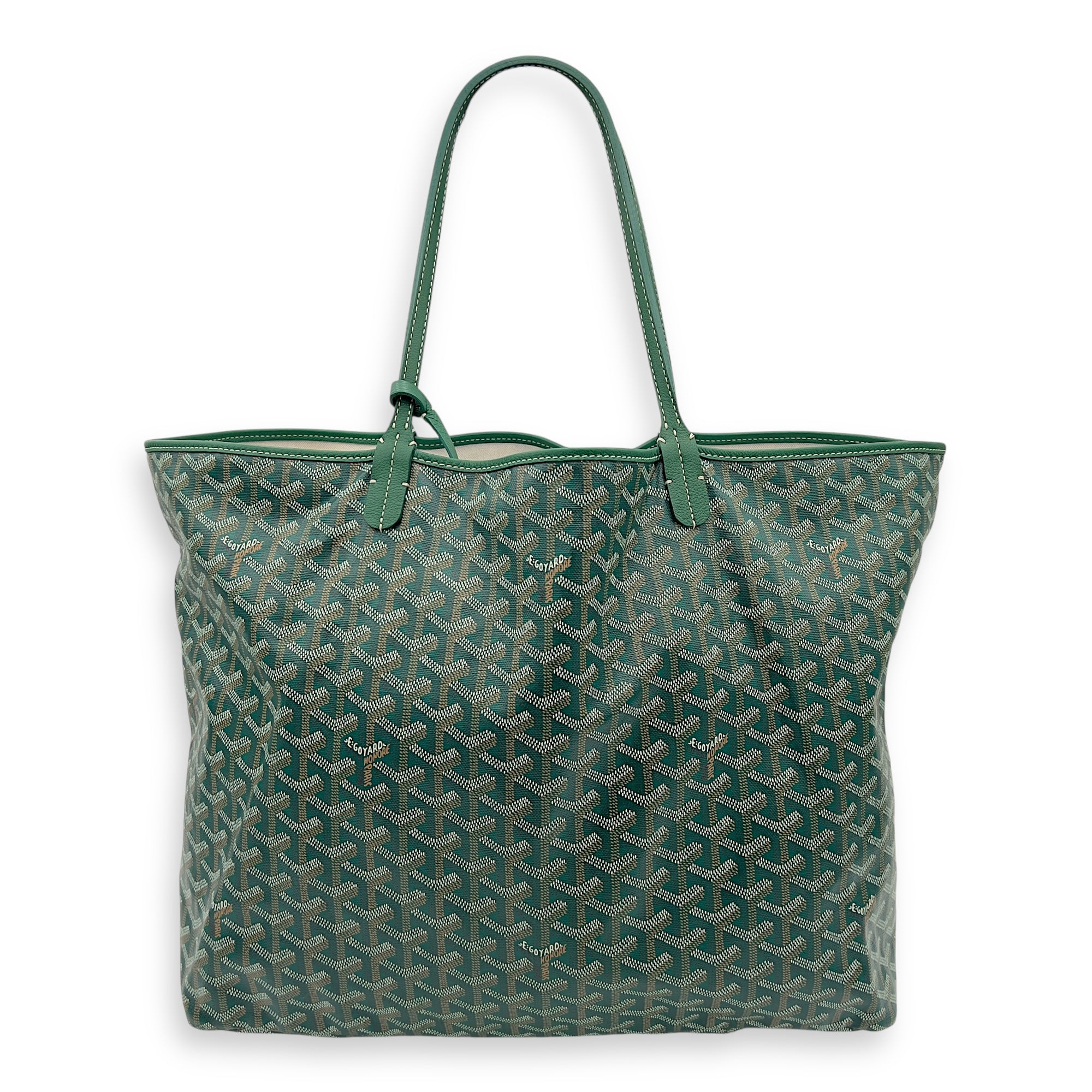 Goyard Saint Louis Tote Bag GM Green in Coated Canvas, Silver hardware_1