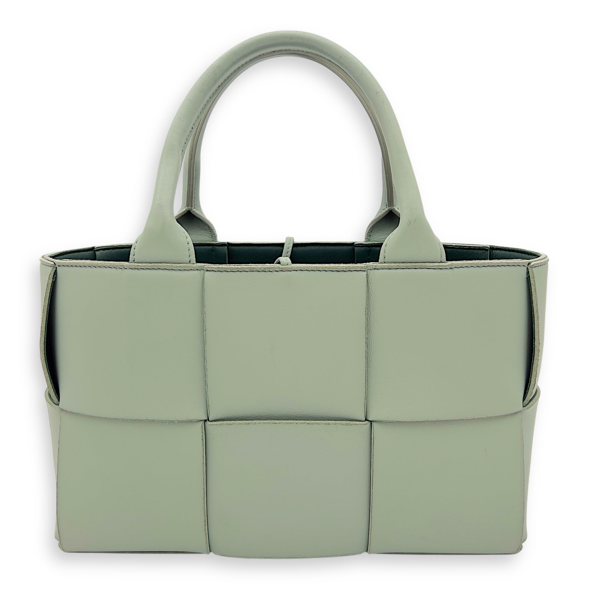 Bottega Veneta Arco Top Handle Bag Green in Lambskin_1