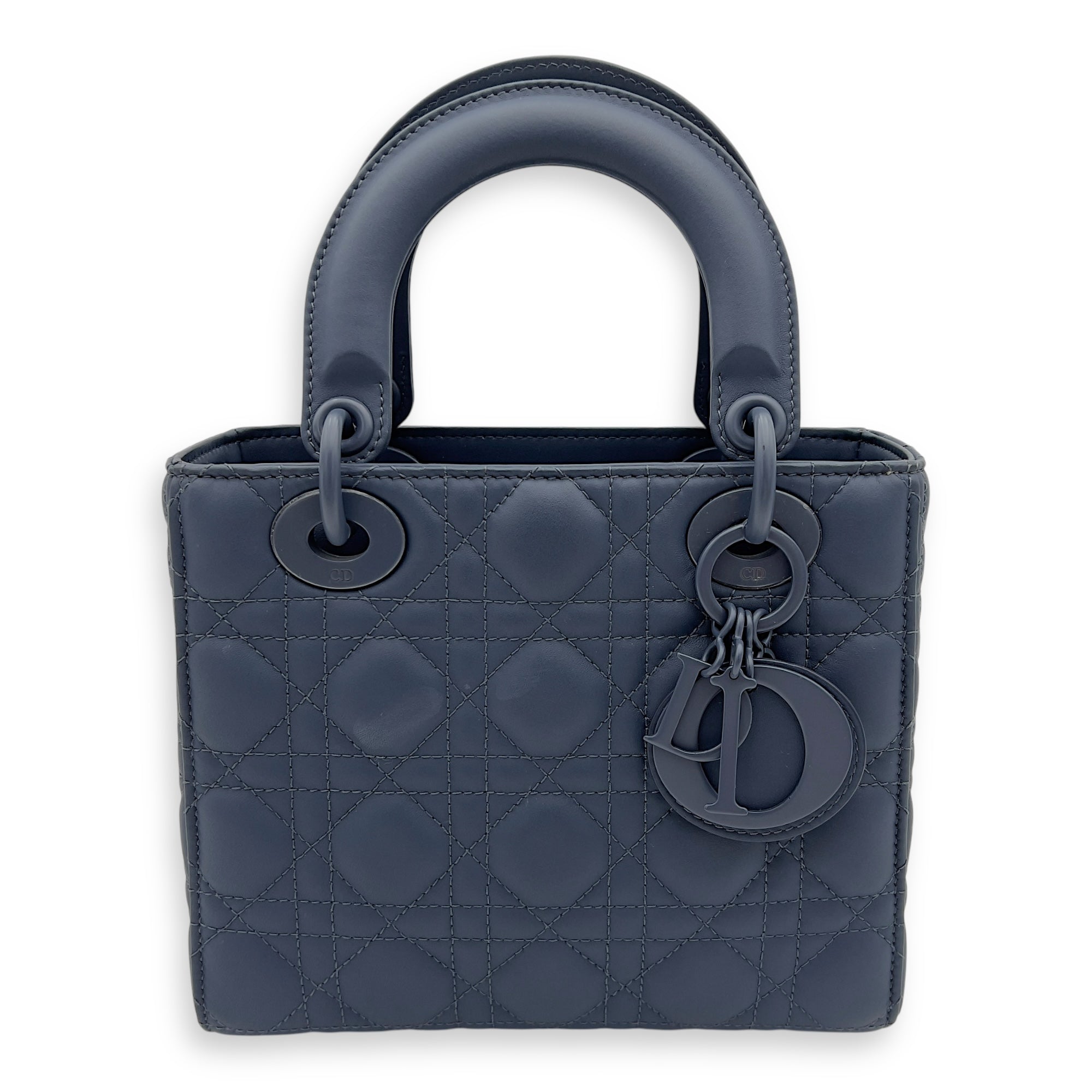 Christian Dior Lady Dior Top Handle Bag Small Ultramatte in Lambskin, Lacquered Metal hardware_1