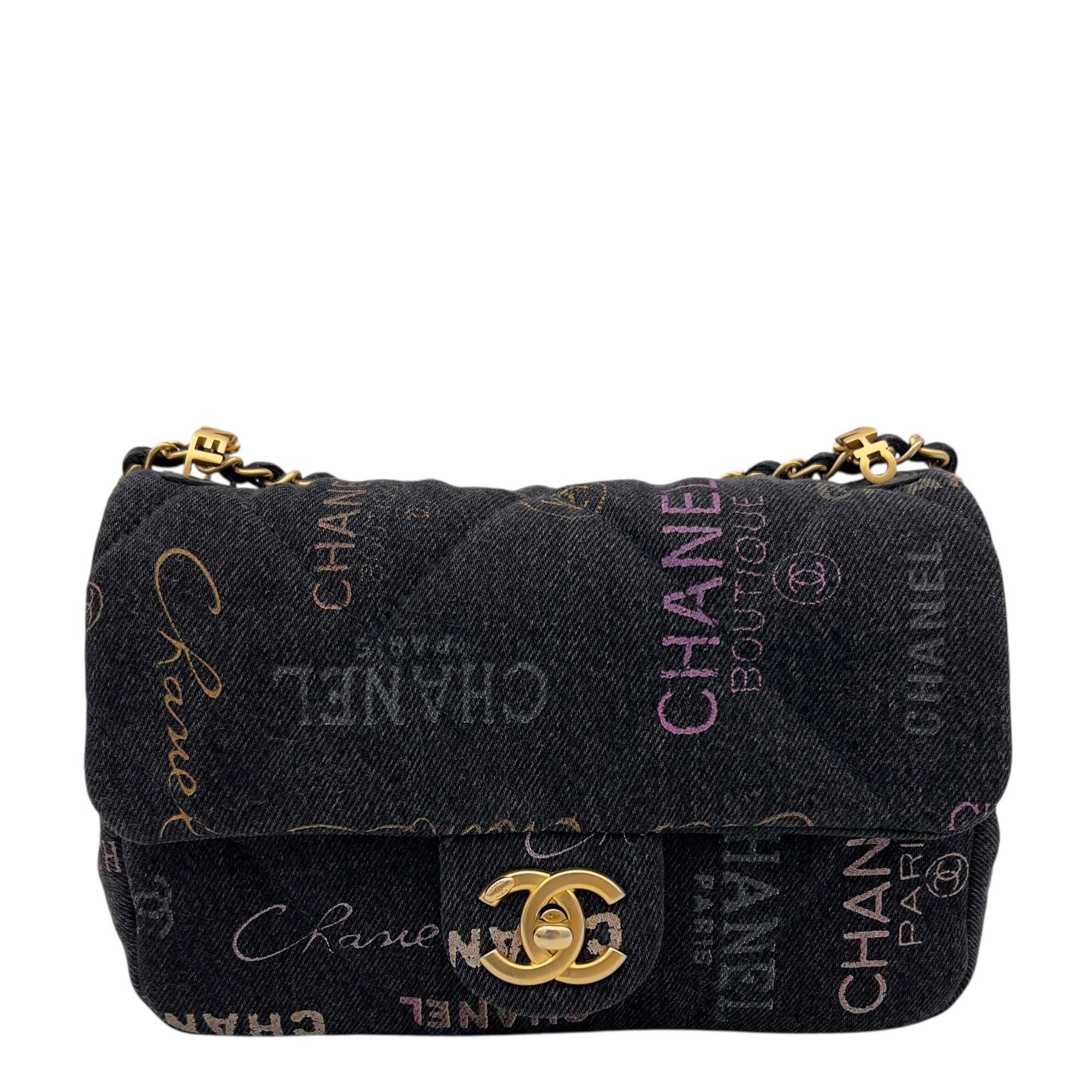 Chanel Mood Multi-colour Shoulder Bag in Denim, Gold hardware_1