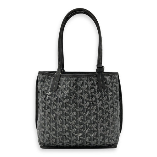 Goyard Anjou Mini Grey Tote Bag in Coated Canvas, Silver hardware_1