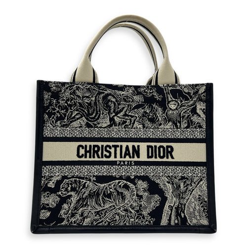 Christian Dior Book Tote Top Handle Bag Small Blue in Canvas, Gold hardware_1