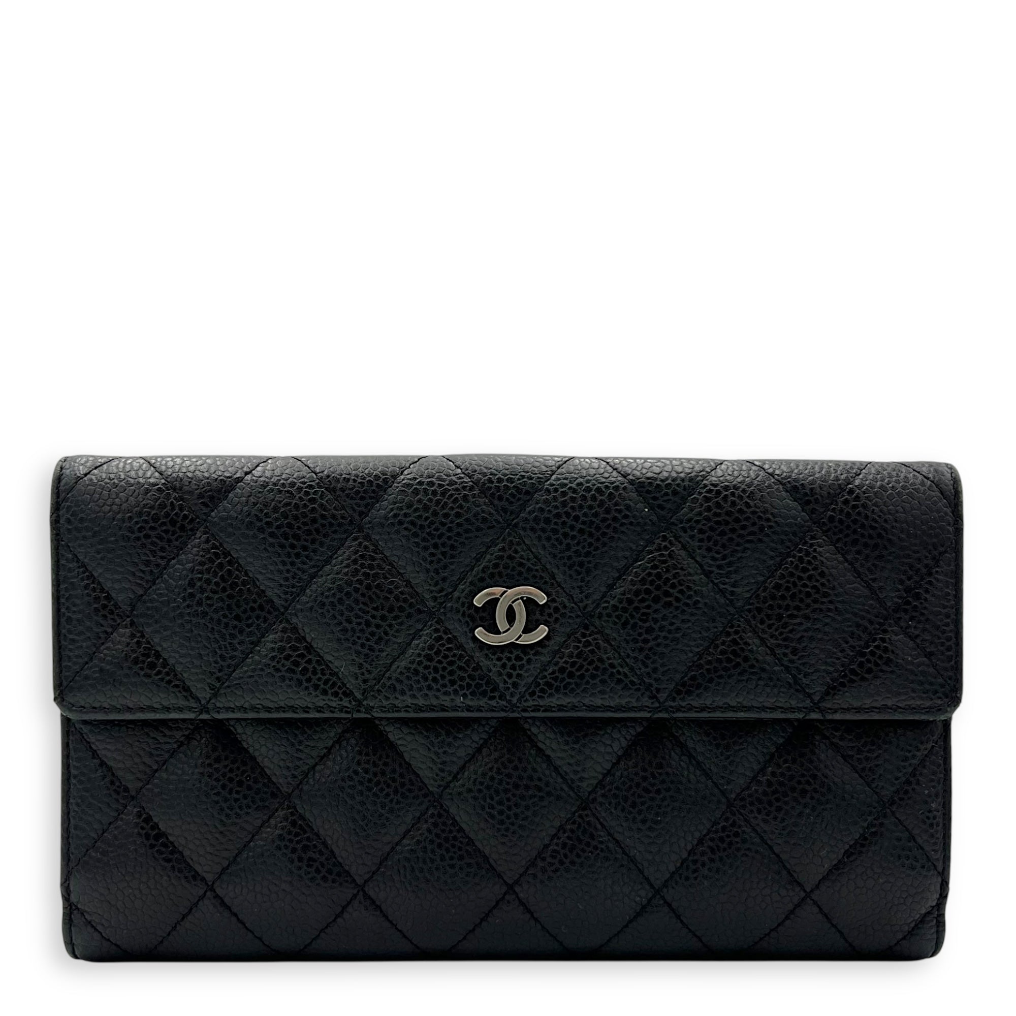 Chanel CC Wallet Black in Caviar Leather, Silver hardware_1