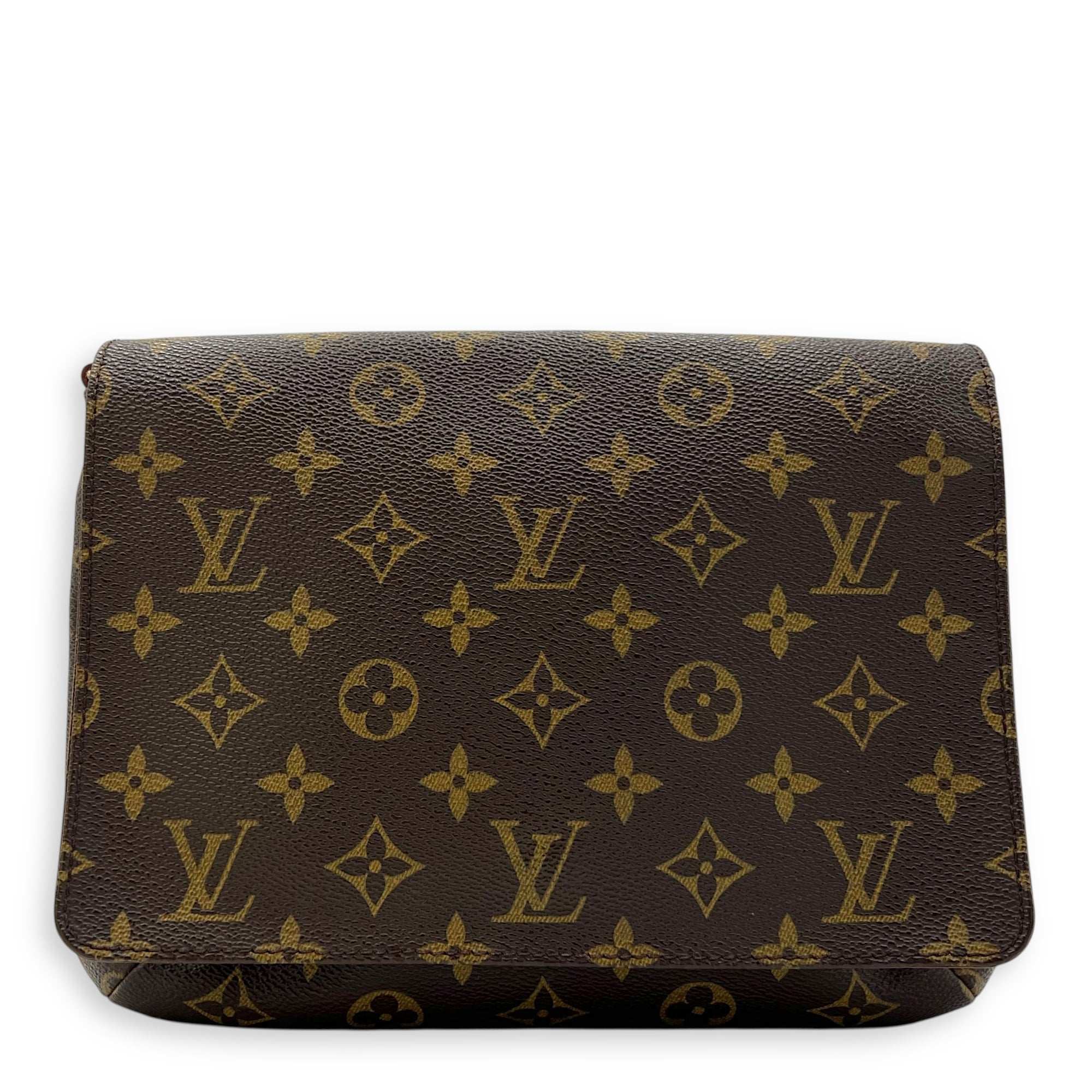 Louis Vuitton Musette Tango Shoulder Bag Brown in Monogram Coated Canvas, Gold hardware_1
