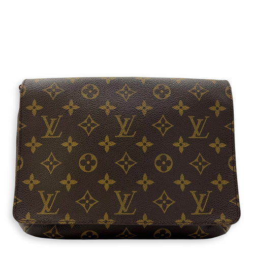 Louis Vuitton Musette Tango Shoulder Bag Brown in Monogram Coated Canvas, Gold hardware_1