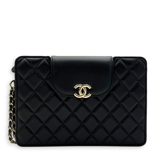 Chanel CC Clutch Black in Lambskin, Gold hardware_1