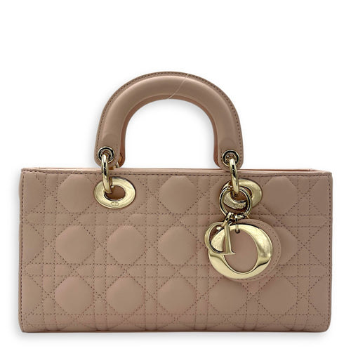 Christian Dior Lady D-Joy Top Handle Bag Medium Pink in Lambskin, Gold hardware_1