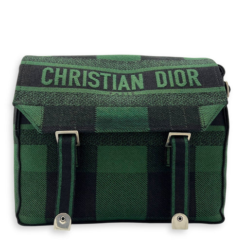 Christian Dior Camp Crossbody Bag Green in Canvas, Silver hardware_1