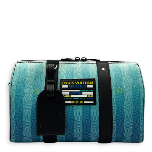 Louis Vuitton City keepall Crossbody Bag Medium Blue in Canvas, Black hardware_1