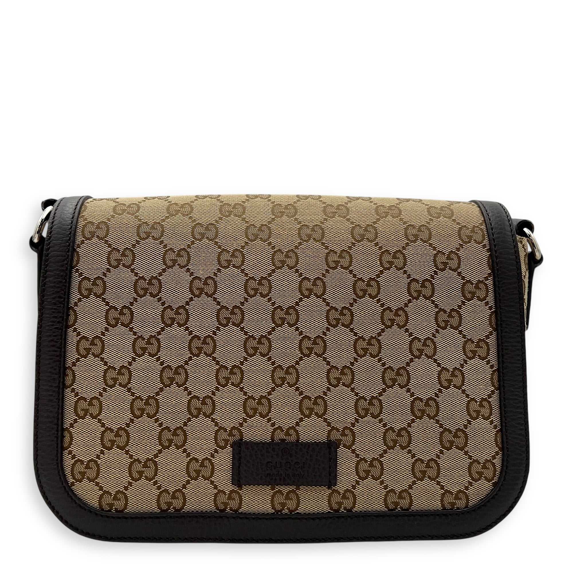 Gucci GG Supreme Small Brown Messenger in Canvas, Silver hardware_1