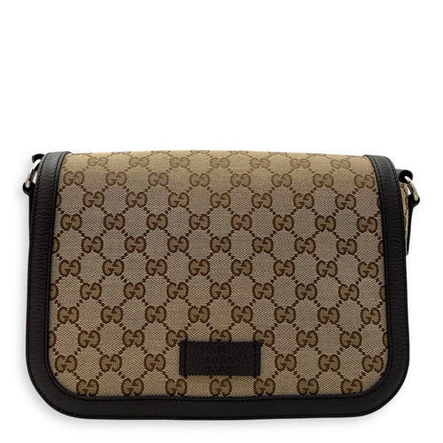 Gucci GG Supreme Small Brown Messenger in Canvas, Silver hardware_1