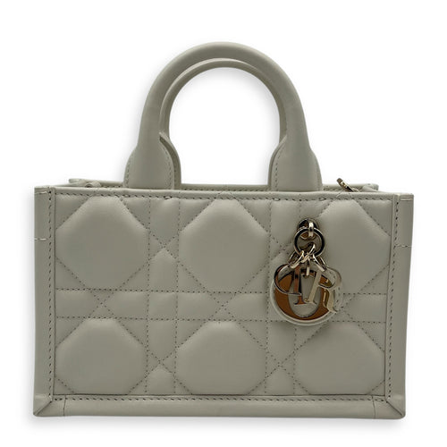 Christian Dior Book Tote Mini Latte Macrocannage Tote Bag in Calfskin, Gold hardware_1