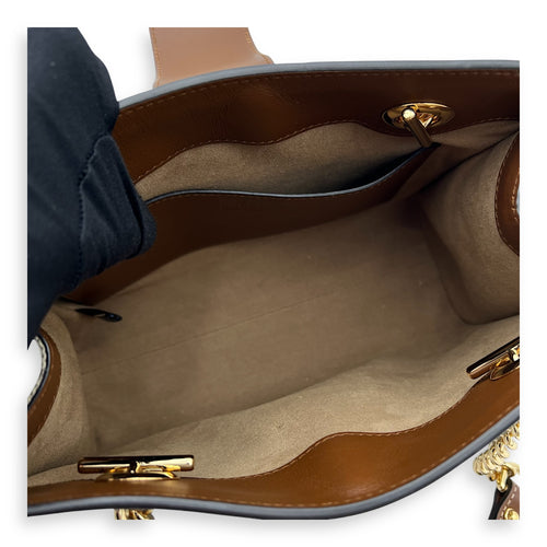 Gucci Padlock Brown Shoulder Bag in Coated Canvas, Gold hardware_6