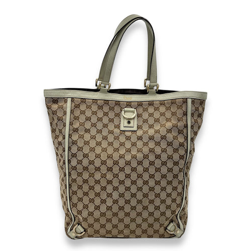Gucci GG Tote Bag Brown in Canvas, Gold hardware_1