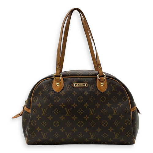 Louis Vuitton Montorgueil Shoulder Bag Brown in Monogram Coated Canvas, Gold hardware_1