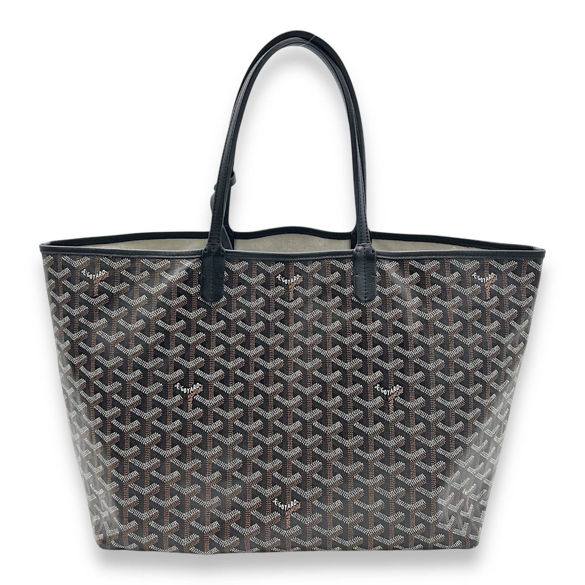 Goyard Saint Louis Tote Bag PM Black in Coated Canvas, Silver hardware_1