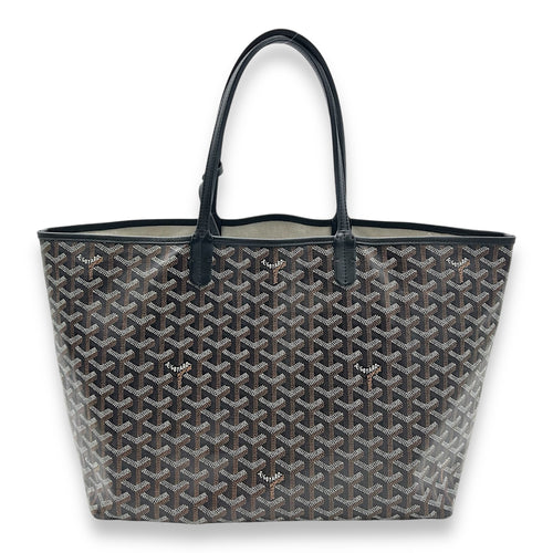 Goyard Saint Louis Tote Bag PM Black in Coated Canvas, Silver hardware_1