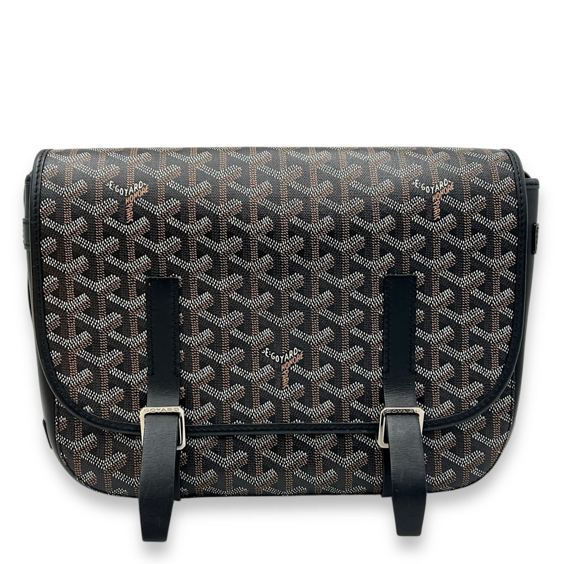 Goyard Belvedere Messenger MM Black in Coated Canvas, Silver hardware_1