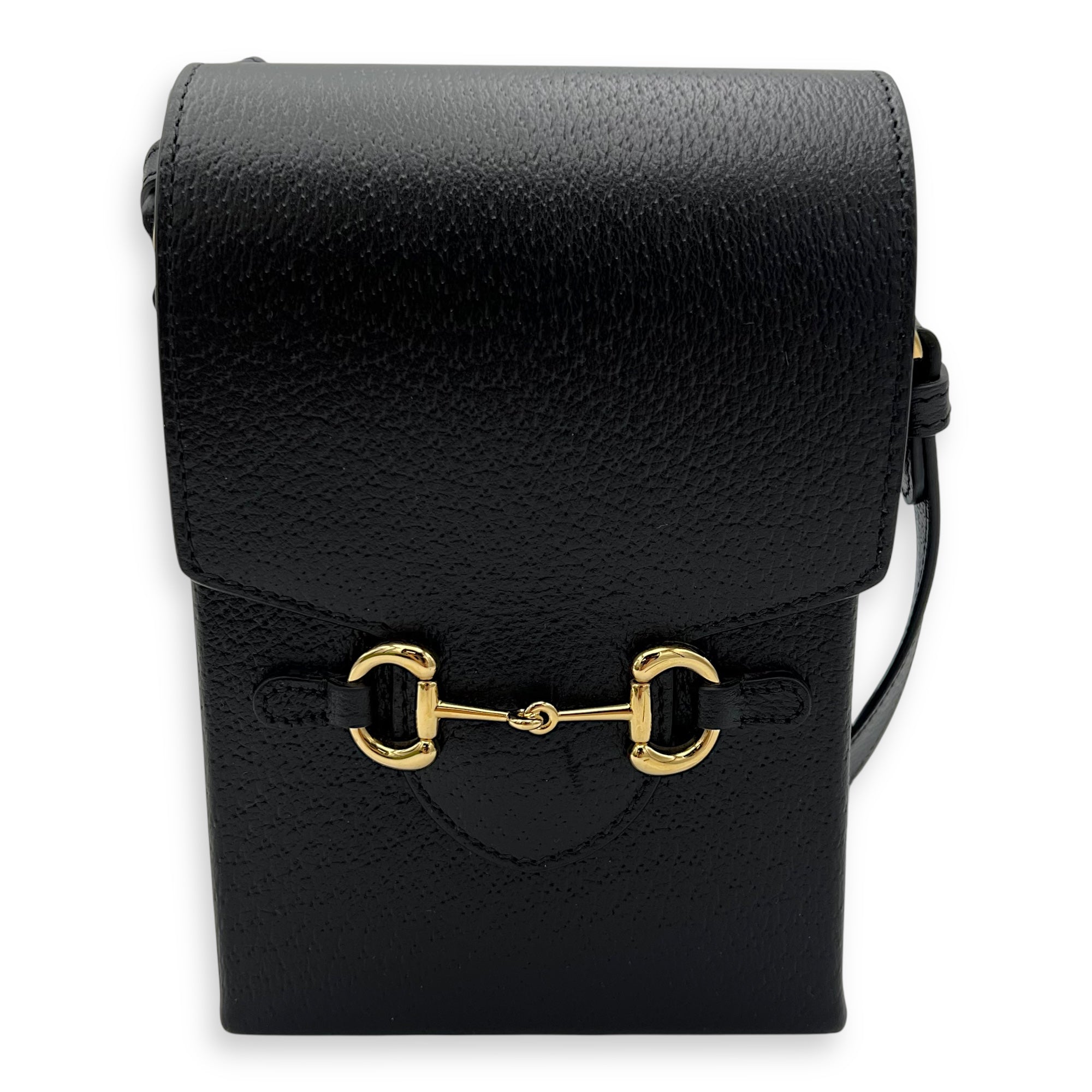 Gucci Horsebit 1955 Black Crossbody Bag in Calfskin, Gold hardware_1