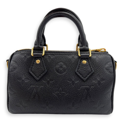 Louis Vuitton Speedy Nano Black Top Handle Bag in Monogram Empreinte Leather, Gold hardware_1