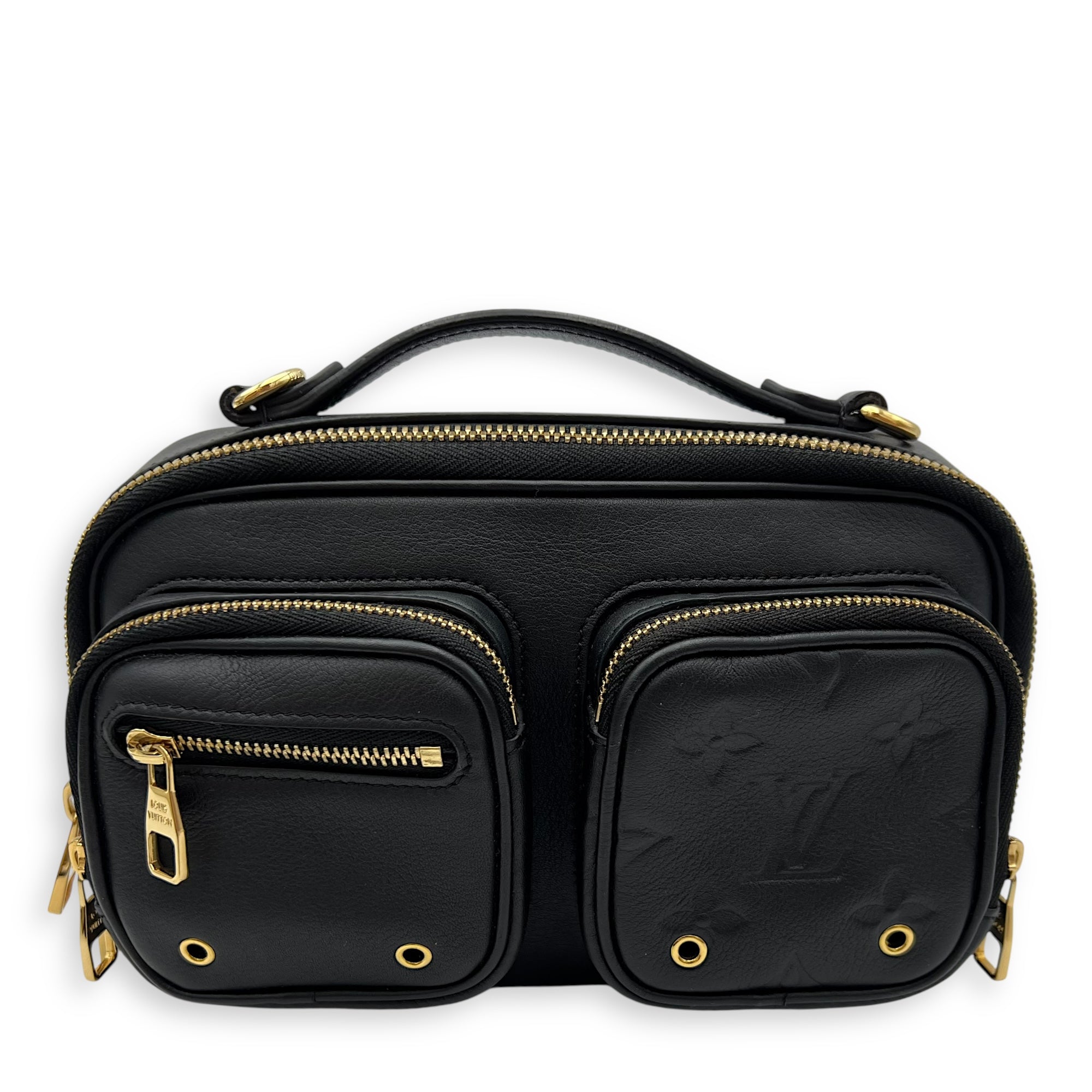 Louis Vuitton Utility Black Crossbody Bag in Monogram Empreinte Leather, Gold hardware_1