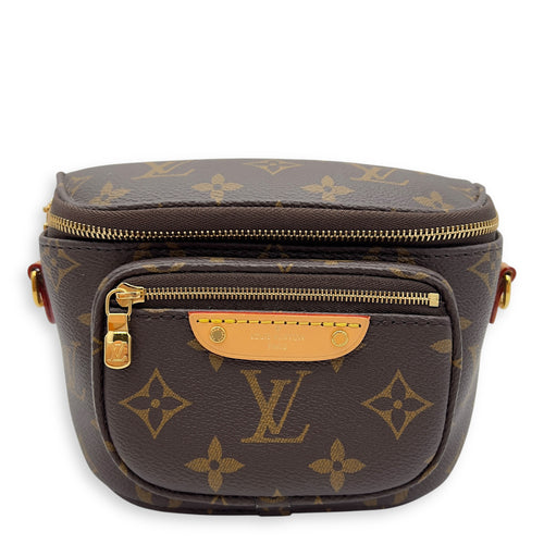 Louis Vuitton BumBag Mini Brown Belt Bag in Coated Canvas, Gold hardware_1
