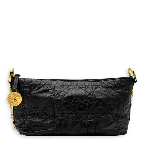 Christian Dior Hobostar Shoulder Bag Black in Calfskin, Gold hardware_1