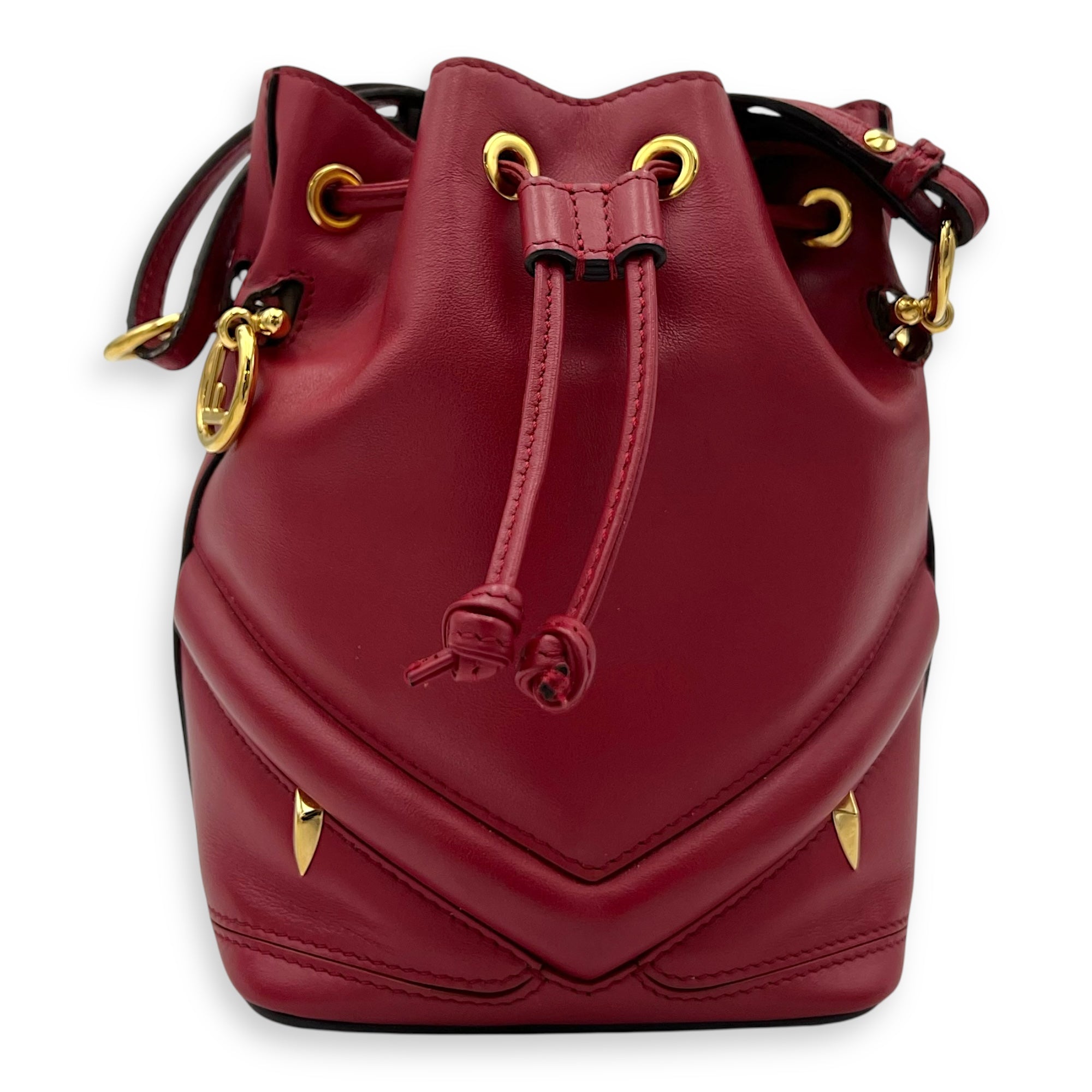 Fendi Mon Tresor Bucket Bag Red in Calfskin, Gold hardware_1