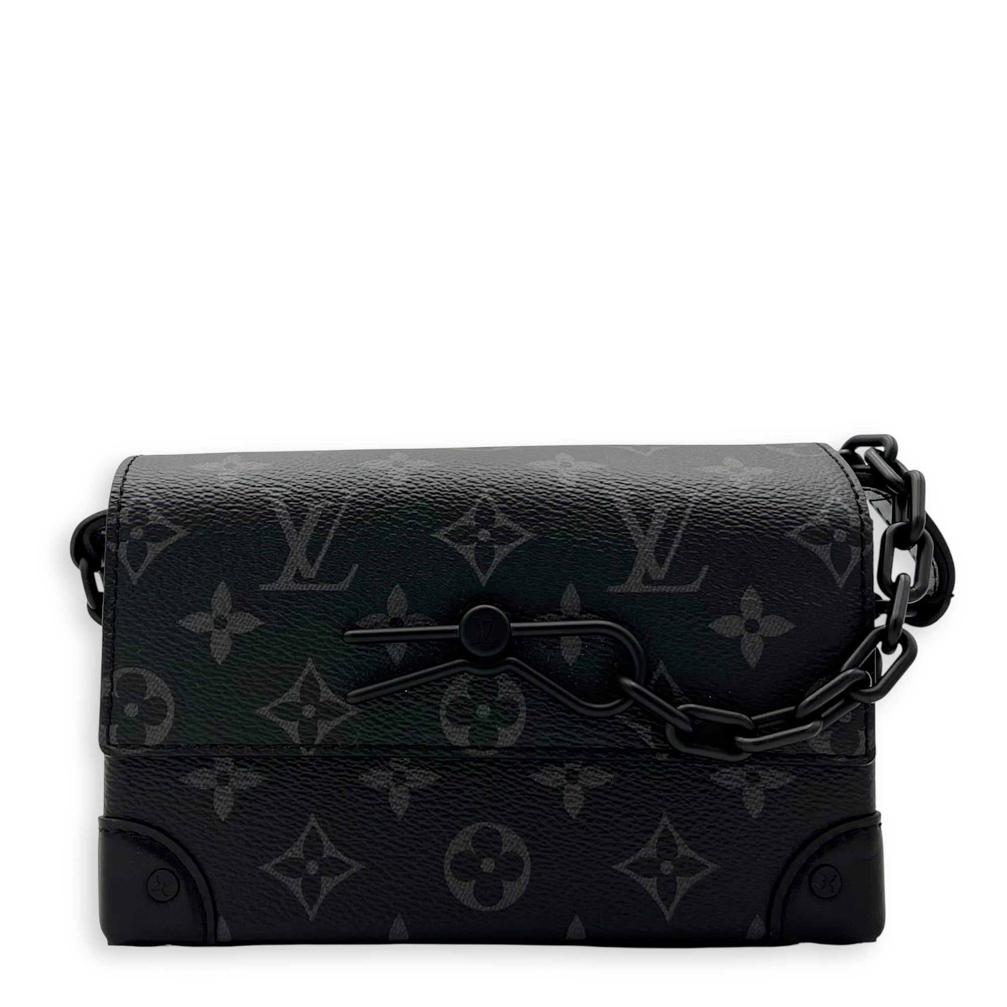 Louis Vuitton Steamer Wearable Black Wallet On Chain in Monogram Coated Canvas, Lacquered Metal hardware_1